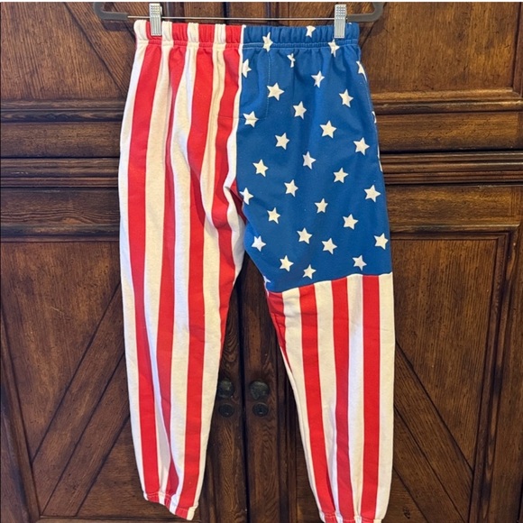 RARE Aviator Nation American Flag Peace Warrior Joggers - Picture 3 of 9